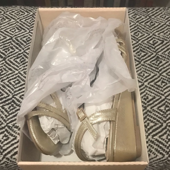 Paradox London Tessa champagne shimmer print, new in box, 9.5W $75 - Picture 5 of 9